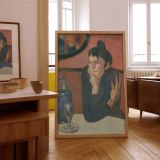 Absinthe Drinker - Pablo Picasso Pastel Bar Scene with Moody Figure canvas wall art - Image 7