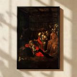 Adoration of the Shepherds - Baroque Nativity Scene by Caravaggio canvas wall art - Image 2
