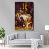 After the Hunt - Hunting Dogs and Banquet Still Life Scene By David Neal canvas wall art - Image 5