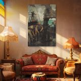 All Hands to the Pumps - Maritime Storm Painting by Henry Scott Tuke Canvas Art - Image 4
