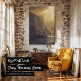 Among the Sierra Nevada by Albert Bierstadt - Golden Light on Waterfalls and Peaks canvas wall art - Image 3
