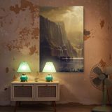 Among the Sierra Nevada by Albert Bierstadt - Golden Light on Waterfalls and Peaks canvas wall art - Image 5