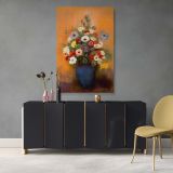 Anemones and Lilacs in Vase - Color Pastel Floral Art By Odilon Redon canvas wall art - Image 4