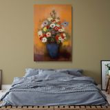 Anemones and Lilacs in Vase - Color Pastel Floral Art By Odilon Redon canvas wall art - Image 5