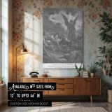 Angel Destroys Army - Gustave Dore Warrior Chaos Under Moonlight canvas wall art