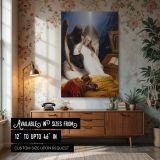 Angel of Death - Emile Vernet Religious Scene in Blue and Gold Tones canvas wall art