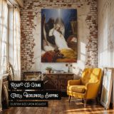 Angel of Death - Emile Vernet Religious Scene in Blue and Gold Tones canvas wall art - Image 3