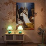 Angel of Death - Emile Vernet Religious Scene in Blue and Gold Tones canvas wall art - Image 5