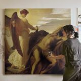 Angel Watching over a Fallen Man by Frederic Leighton — room mockup view 3