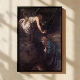 Annunciation - Divine Light and Mary Scene by Caravaggio canvas wall art - Image 2