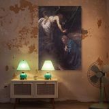 Annunciation - Divine Light and Mary Scene by Caravaggio canvas wall art - Image 5
