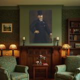 Antonin Proust by Edouard Manet - Black Coat with Top Hat and Brown Backdrop canvas wall art - Image 4