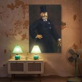 Antonin Proust by Edouard Manet - Black Coat with Top Hat and Brown Backdrop canvas wall art - Image 5