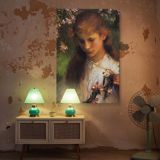 Apple Blossom Portrait by George Clausen - Pink Flowers and Pensive Gaze canvas wall art - Image 5