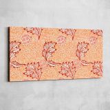 Apple Floral Pattern in Coral by William Morris — single-panel canvas shown on a pale studio wall