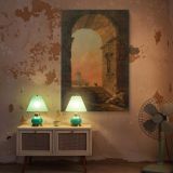 Arch and Dome Scene by Hubert Robert - Warm Architectural Composition with Sunset Sky canvas wall art - Image 5
