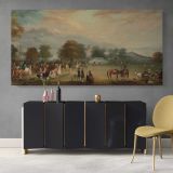 Archery Meeting in Bradgate Park — single-panel canvas above a sideboard