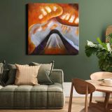 Arthur Dove abstract art print, Mountain and Sky, modernism painting — room mockup view 15