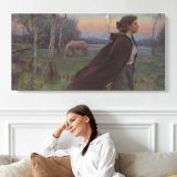 As the Moon Rises by Daniel Gerhartz — single-panel canvas shown above a seated person