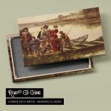 At the Ferry by Adrien Moreau - canvas rear frame and hanging hardware