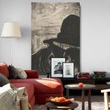 Attraction I - Haunting Lovers' Embrace in Expressionist Style By Edvard Munch canvas wall art