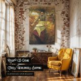 Autumn Morning by Henry La Thangue - Woman on Swing with Autumn Trees canvas wall art - Image 3