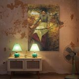 Autumn Morning by Henry La Thangue - Woman on Swing with Autumn Trees canvas wall art - Image 5