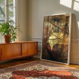 Autumn Morning by Henry La Thangue - Woman on Swing with Autumn Trees canvas wall art - Image 6