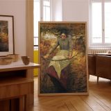 Autumn Morning by Henry La Thangue - Woman on Swing with Autumn Trees canvas wall art - Image 7