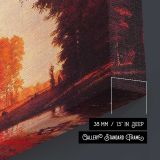 Autumn Woods by Albert Bierstadt - canvas surface and wrapped edge detail