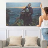 Awaiting-his-return-large by Daniel Gerhartz - single-panel canvas shown with a person for scale