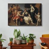 Bacchus and Ariadne by Alessandro Turchi - single-panel canvas displayed above a console table