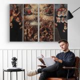 Backer Jacob De the Last Judgement - two-panel canvas displayed in a reading room