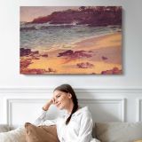 Bahama Cove by Albert Bierstadt - single-panel canvas displayed above a sofa