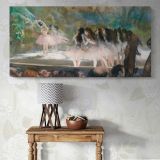 Ballet at the Paris Opera by Edgar Degas — single-panel canvas above a console table