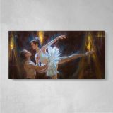 Ballet Dancer in Blue Light by Daniel Gerhartz — single-panel canvas on a pale wall