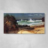 Beach at Nassau by Albert Bierstadt — single-panel canvas on a pale wall