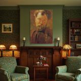 Bearded Male Portrait by Alphonse Mucha - Warm Light and Golden Tones canvas wall art - Image 4
