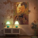 Bearded Male Portrait by Alphonse Mucha - Warm Light and Golden Tones canvas wall art - Image 5
