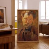 Bearded Male Portrait by Alphonse Mucha - Warm Light and Golden Tones canvas wall art - Image 7