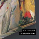 Bearded Man in a Garden - canvas surface and wrapped edge detail