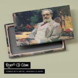 Bearded Man in a Garden - canvas rear frame and hanging hardware
