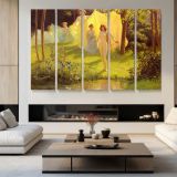 Beauduin Jean Vestales Au Bain - multi-panel canvas displayed in a modern living room