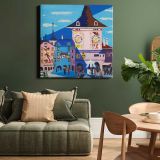 Bern with Belltower (1935) painting in high resolution by Ernst Ludwig Kirchner — room mockup view 15
