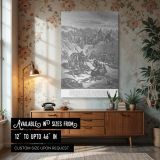 Biblical Battle Scene - Gustave Dore Dramatic Grayscale Illustration of War and Chaos canvas wall art