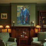 Blue and Yellow Interior by Robert Lewis Reid - Bold Floral Pattern and Harmony canvas wall art - Image 4