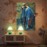 Blue and Yellow Interior by Robert Lewis Reid - Bold Floral Pattern and Harmony canvas wall art - Image 5
