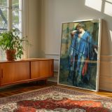 Blue and Yellow Interior by Robert Lewis Reid - Bold Floral Pattern and Harmony canvas wall art - Image 6