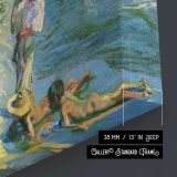 Boating on a Summer River - canvas surface and wrapped edge detail