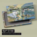 Boating on a Summer River - canvas rear frame and hanging hardware